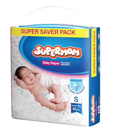 P32 Supermom Baby Diaper Belt Style S (0-5kg) 60 Pads