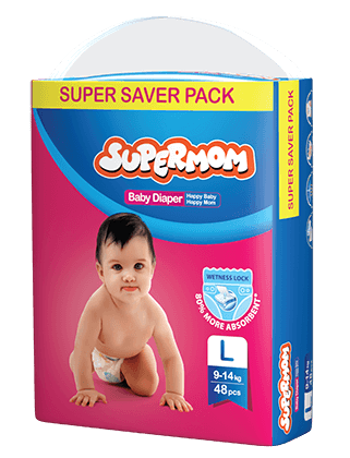 P34 Supermom Baby Diaper Belt Style L (8-14kg)-40 Pads