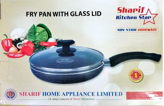Sarif Non-Stick Fry pan With Glass Lid  24 CM