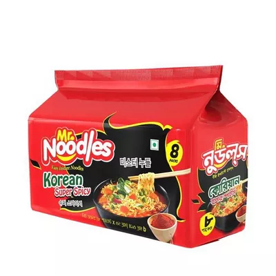 Mr. Noodles Korean Super Spicy 496 gm 8 Pack
