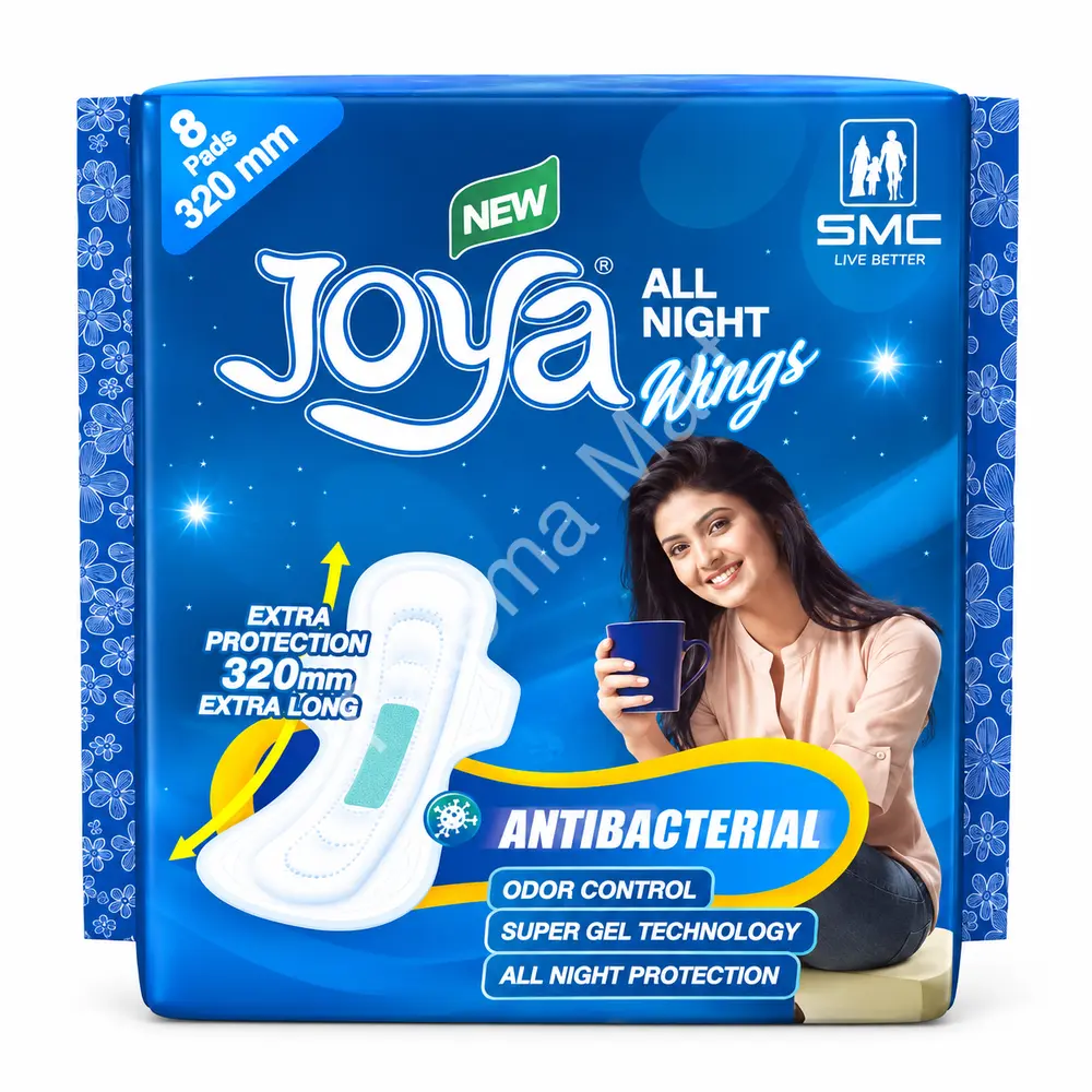 Joya Sanitary Napkin (All Night Wings) 320 MM Long Panty System 8 Pads