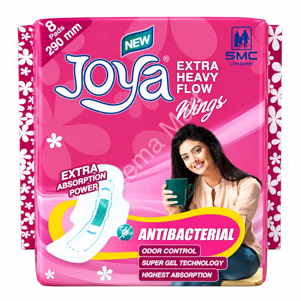 Joya Sanitary Napkin (Extra Heavy Flow Wings) 290 MM Long Panty System 8 Pads